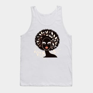 Afrocentric Woman With Afro Hair Silhouette Tank Top